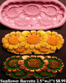Flexible Push Mold Sunflower Barrette Carving