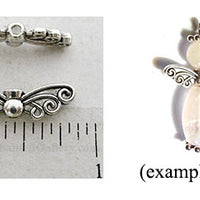 Decorative Swirl Mini Angel Wings Center Connected Bead (6 Pack)