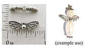 Decorative Swirl Mini Angel Wings Center Connected Bead (6 Pack)