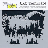 6x6 Stencil Snowy Treescape by TCW