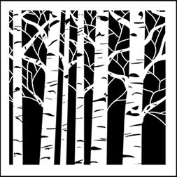 6x6 Inch Stencil Aspen Trees By The Crafters Workshop