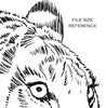  Digital File - Tiger Animal Pen Ink Line Drawing Black White Clip Art Digi Stamp Printable Download 
