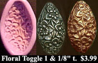 Flexible Push Mold Floral Toggle Button