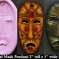 Flexible Push Mold Tribal Mask Face Pendant