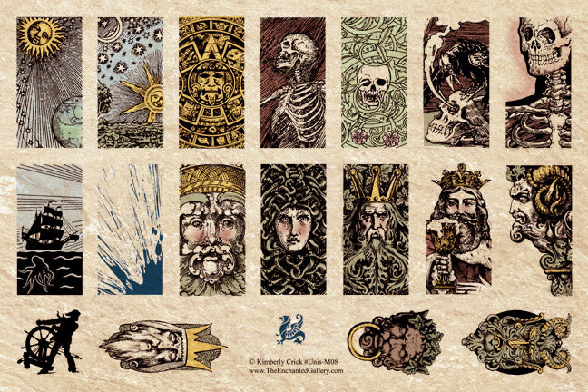 Unmounted Rubber Stamp Set Mythology Dominoes #Unis-M08