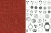Unmounted Rubber Stamp Set Clay Button Textures #Bttn-105