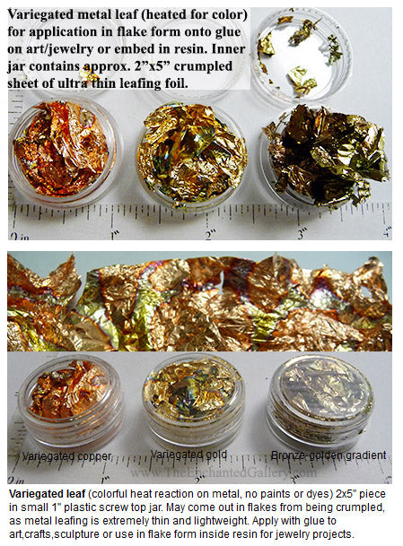 Variegated Colorful Gold Leaf Metal Foil Mini Sample Try Me Container (Choose a Color)
