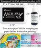 Waterproof Jet Black Archival Ink for Stamp Watercolor Swatch Cards (Select Option Ink Pad, Refill Re-inker OR Bundle)