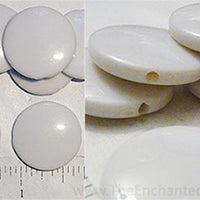 White Acrylic Circle Beads 21mm Wide