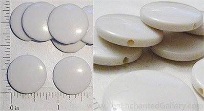 White Acrylic Circle Beads 21mm Wide