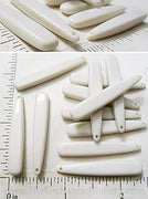 BULK SALE - Small 12mm x 18mm x 3mm Curved Rectangle Beads for DIY About 100 pieces 3"x4" bag (Choose Off-White or Regular White)