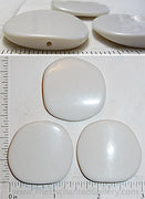 White Acrylic Asymmetric Square Large Beads 36mm x 36mm x 5mm