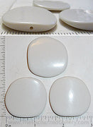 BULK SALE - Small 12mm x 18mm x 3mm Curved Rectangle Beads for DIY About 100 pieces 3"x4" bag (Choose Off-White or Regular White)