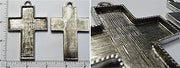 69x49x2mm XL Cross Ornament Pendant Tray Silvertone