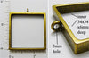 Open Back XL Square Shape 34mm x 34mm x 6mm Bronzetone Frame Jewelry Pendant
