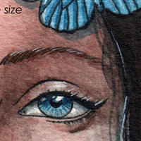  Digital File - Butterfly Woman Portrait Limited Palette Watercolor Painting Printable Art Download 