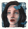  Digital File - Butterfly Woman Portrait Limited Palette Watercolor Painting Printable Art Download 