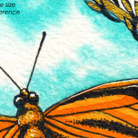  Digital File - Orange Banded Butterfly Illustration Watercolor Painting Printable Wall Art Instant Download 