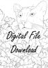 Digital File - Florida Panther Line Drawing Digi Stamp Printable Clip Art Download