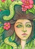 Eve Medusa Goddess watercolor painting kimberly crick art glazing MIYA half pan 18 color set review