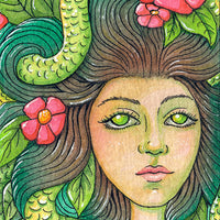 Eve Medusa Goddess watercolor painting kimberly crick art glazing MIYA half pan 18 color set review