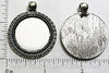 25mm Circle Pendant Tray Chrysanthemum Petal Frame Antiqued Silver (Select Optional Insert)