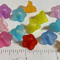 Frosted Translucent Random Colors Mix Acrylic Flowers 14mm (20 Pack)