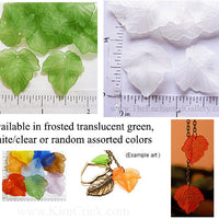 Frosted Translucent Acrylic Grape Leaf Beads Pack of 20 (Select a Color)