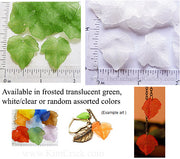 Frosted Translucent Acrylic Grape Leaf Beads Pack of 20 (Select a Color)