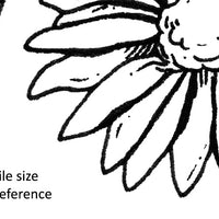  Digital File - Daisy Flower Scallop Oval Line Drawing Art Printable Digi Stamp Coloring Book Card Making Instant Download 