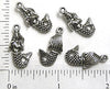 Antiqued Silvertone Standard Mermaid Charm Five Pack