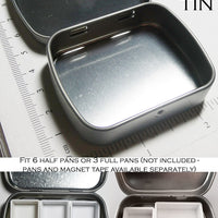 Mini Empty Metal Tin Box for DIY Watercolor Pans Travel Palette Container
