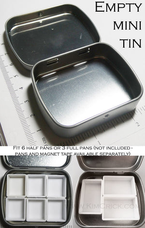 Mini Empty Metal Tin Box for DIY Watercolor Pans Travel Palette Container