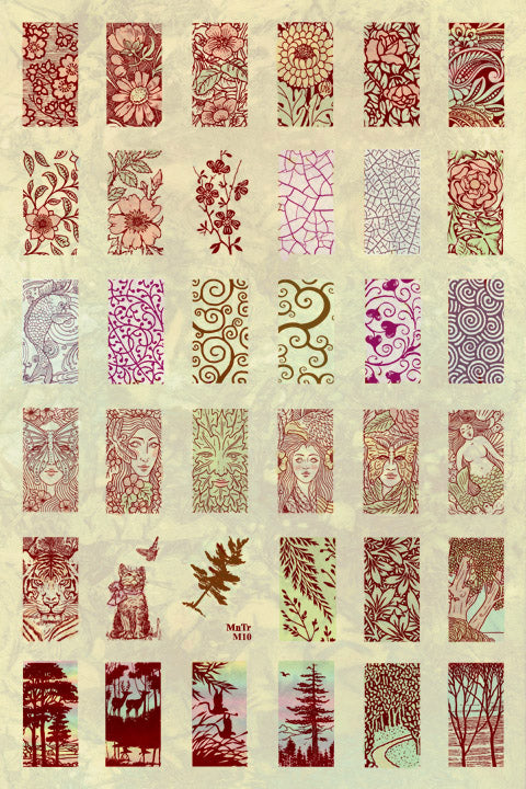 Unmounted Rubber Stamp Set Miniature Domino Trees #Mntr-M10