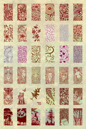 Unmounted Rubber Stamp Set Miniature Domino Trees #Mntr-M10