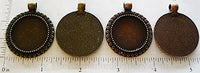 25mm Circle Pendant Tray Chrysanthemum Petal Frame (Select Color or Optional Insert)