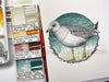 Original Art - Sea Gull Shore Bird Ocean American Journey Watercolor Painting (5x7, Not a Print)