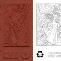 Unmounted Rubber Stamp Set Eco-Friendly Nature Fantasy Art  #Recy-006