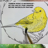 Tombow Mono 01 Waterproof Pigment Ink Pen (0.1mm tip size) for Waterco