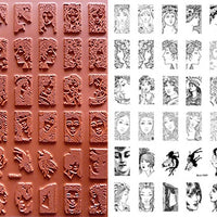 Unmounted Rubber Stamp Set Miniature Domino Art #Best-M09